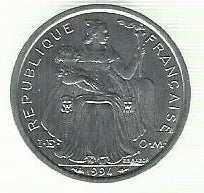Nova Caledonia - 1 Franco 1994 (Km# 10)