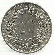 Suiça - 20 Rappen 1979 (Km# 29a)