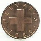 Suiça - 1 Rappen 1982 (Km# 46)