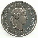 Suiça - 10 Rappen 1977 (Km# 27)