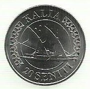 Tonga - 20 Seniti 2015 (Km# 228)