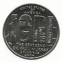 USA - 25 Cents 2024 (Km# ..) Rev. Dr. Pauli Murray