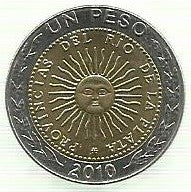 Argentina - 1 Peso 2010 (Km# 112)