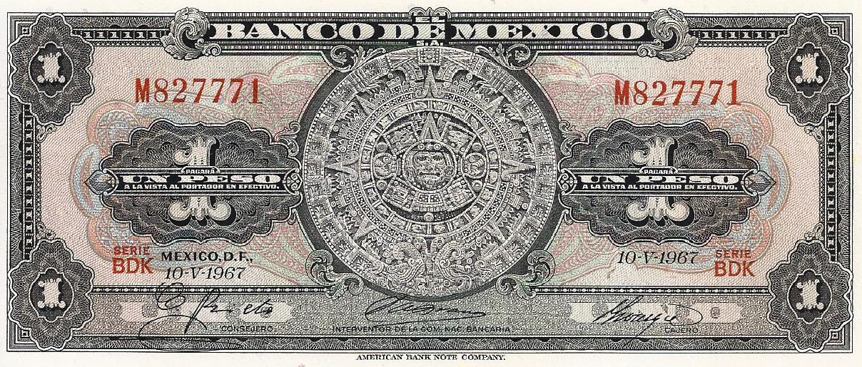 Mexico - 1 Peso 1967 (# 59j)