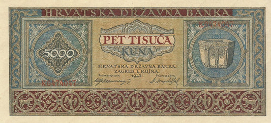 Croacia - 5000 Kuna 1943 (# 13a)