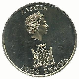 Zambia - 1000 Kwacha 2003 (Km# 167) 50º Anivº Coroaçao Elisabeth II