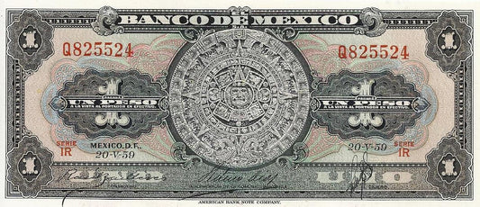 Mexico - 1 Peso 1959 (# 59f)