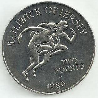 Jersey - 2 Libras 1986 (Km# 67.1) Xiii Jogos Commonwealth