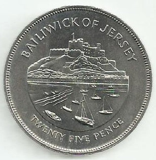 Jersey - 25 Pence 1977 (Km# 44) 25º Anivº Adesao Rainha Isabel ll
