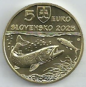 Eslováquia - 5 Euro 2025 (Km# ..) Salmão