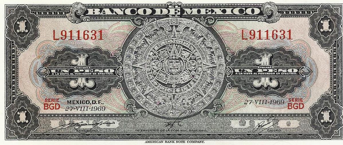 Mexico - 1 Peso 1969 (# 59k)