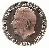 Gibraltar - 1 Penny 2024 (Km..) Coroacão Carlos III