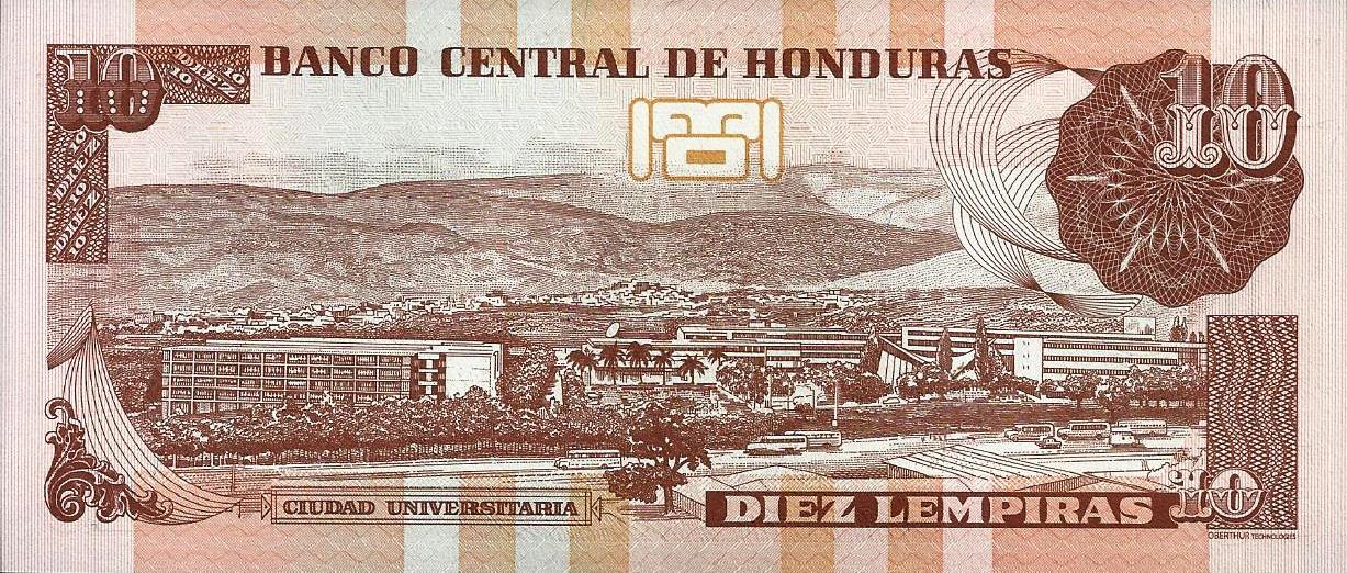 Honduras - 10 Lempiras 2010 (# 86c)
