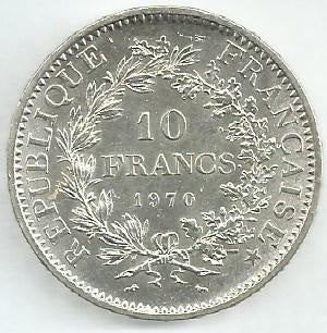 França - 10 Francos 1970 (Km# 932)