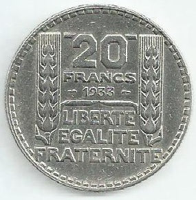 França - 20 Francos 1933 (Km# 879)