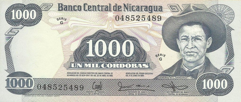 Nicargaua - 1000 Cordobas 1985 (# 145a)