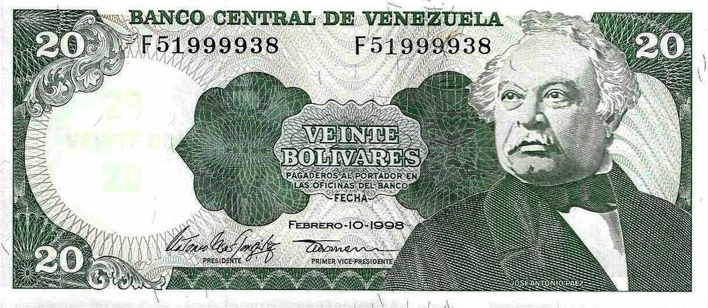 Venezuela - 20 Bolivares 1998 (# 63f)