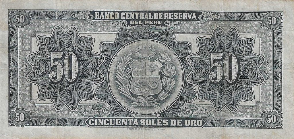 Peru - 50 Soles Ouro 1951 (# 72)