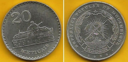 Moçambique - 20 Meticais 1980 (Km# 103)