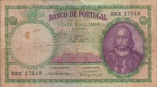 Portugal - 20$00 1948 (# 153a)