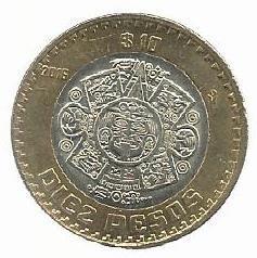 Mexico - 10 Pesos 2016 (Km# 616)