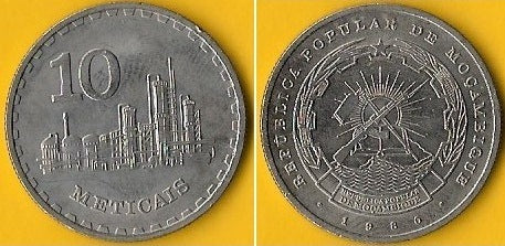 Moçambique - 10 Meticais 1980 (Km# 102)