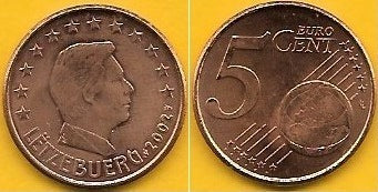 Luxemburgo - 5 Centimos 2002 (Km# 77)