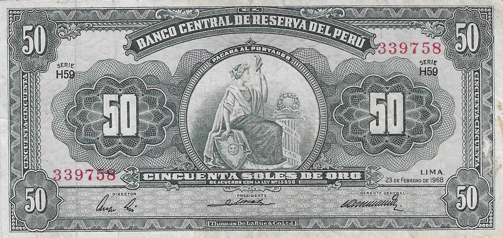 Peru - 50 Soles Ouro 1968 (# 85a)