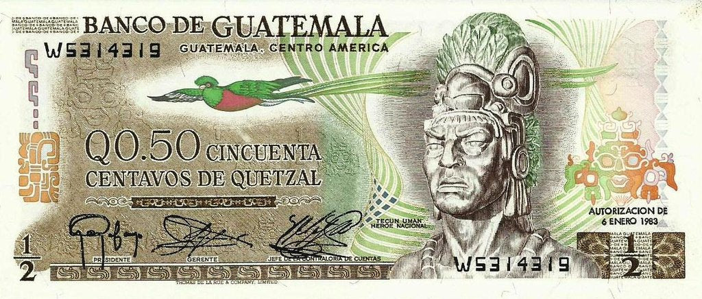 Guatemala - 50 Centavos Quetzal 1983 (# 58c)