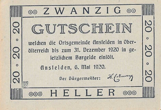 Austria - 20 Heller 1920 (# NL) Zwanzig