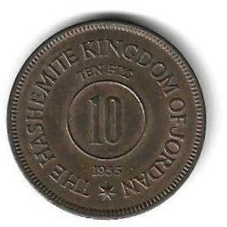 Jordania - 10 Fils 1955 (Km# 4)