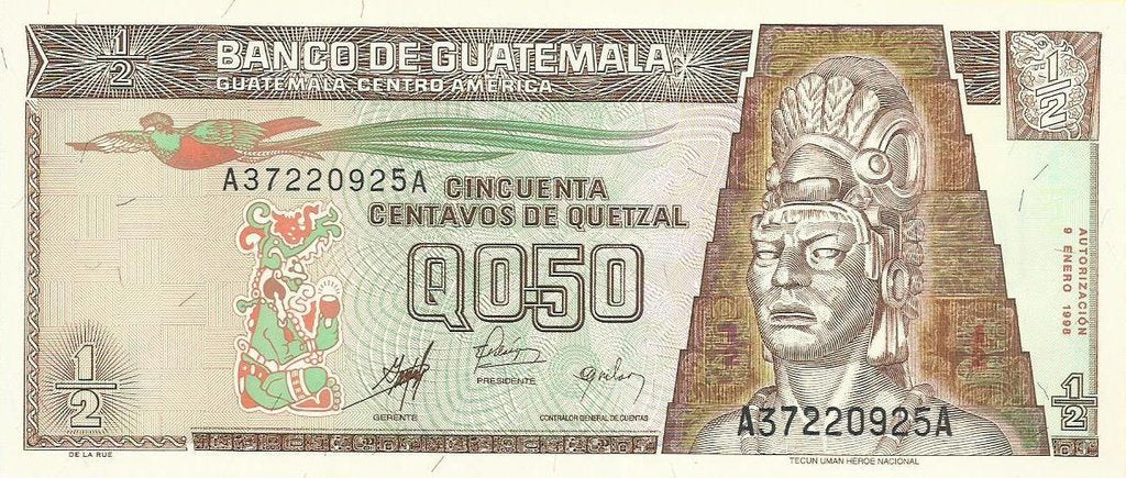 Guatemala - 50 Centavos Quetzal 1998 (# 98)