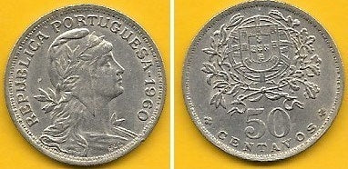 Portugal - 50 Centavos 1960 (Km# 577)