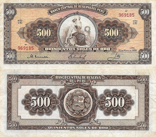 Peru - 500 Soles Ouro 1966 (# 87a)