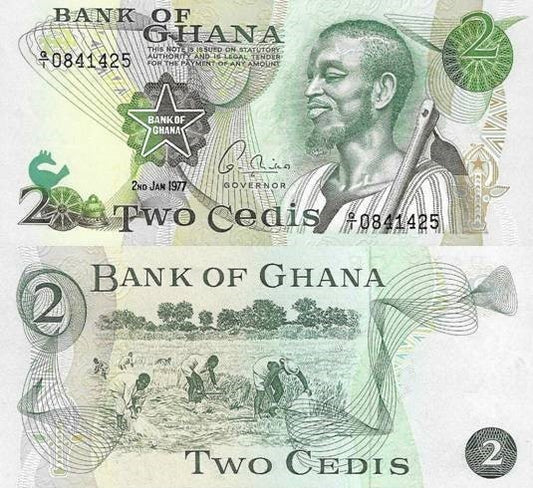 Gana - 2 Cedis 1977 (# 14c)
