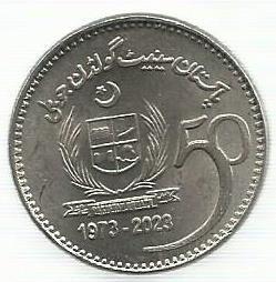 Paquistao - 50 Rupias 2023 (Km# 90) Jubileu Ouro Senado