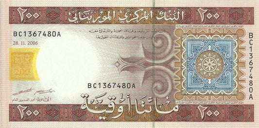 Mauritania - 200 Ouguiya 2006 (# 11b)