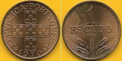 Portugal - 1$00 1970 (Km# 597)