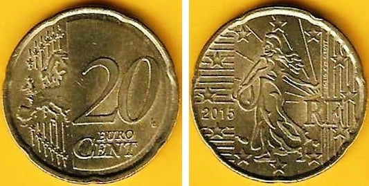 França - 20 Centimos 2015 (Km# 1411)