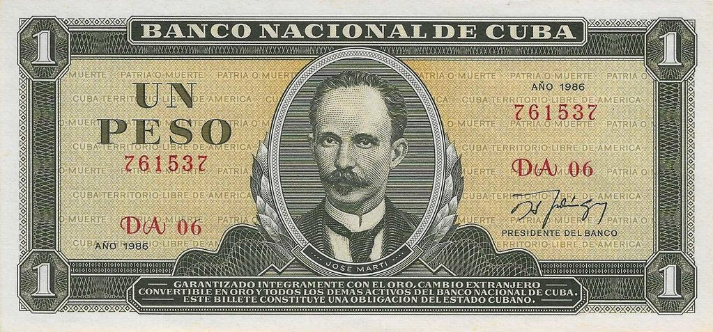 Cuba - 1 Peso 1986 (# 102c)