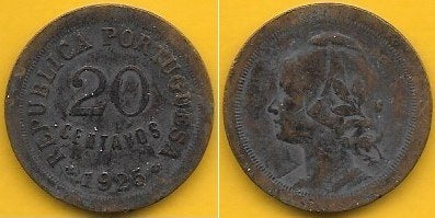 Portugal - 20 Centavos 1925 (Km# 574)