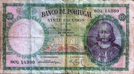 Portugal - 20$00 1954 (# 153a)