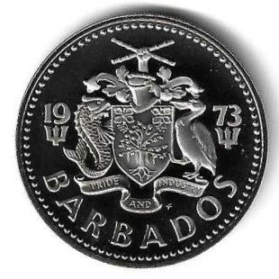 Barbados - 2 Dolares 1973 (Km# 15) PROOF