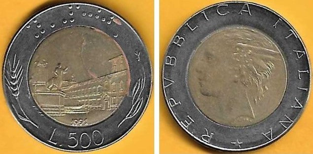 Itália - 500 Liras 1991 (Km# 111)