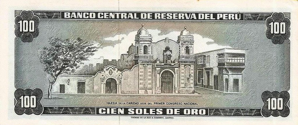 Peru - 100 Soles Ouro 1971 (# 102b)