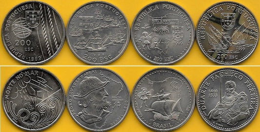 Portugal - 200$00 1999 (Km# 716/717/718 e 719) Descobrimentos