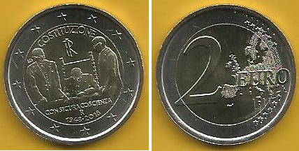 Itália - 2 Euro 2018 (Km# 414) Constituição