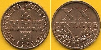 Portugal - XX Centavos 1969 (Km# 584)