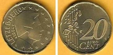 Luxemburgo - 20 Centimos 2004 (Km# 79)