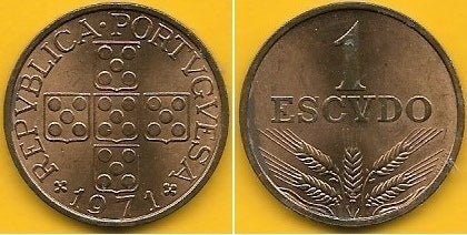 Portugal - 1$00 1971 (Km# 597)